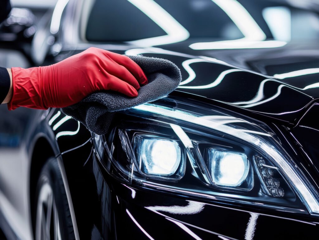 medium vecteezy detailing a shiny black car with care in a modern workshop 59579252 medium