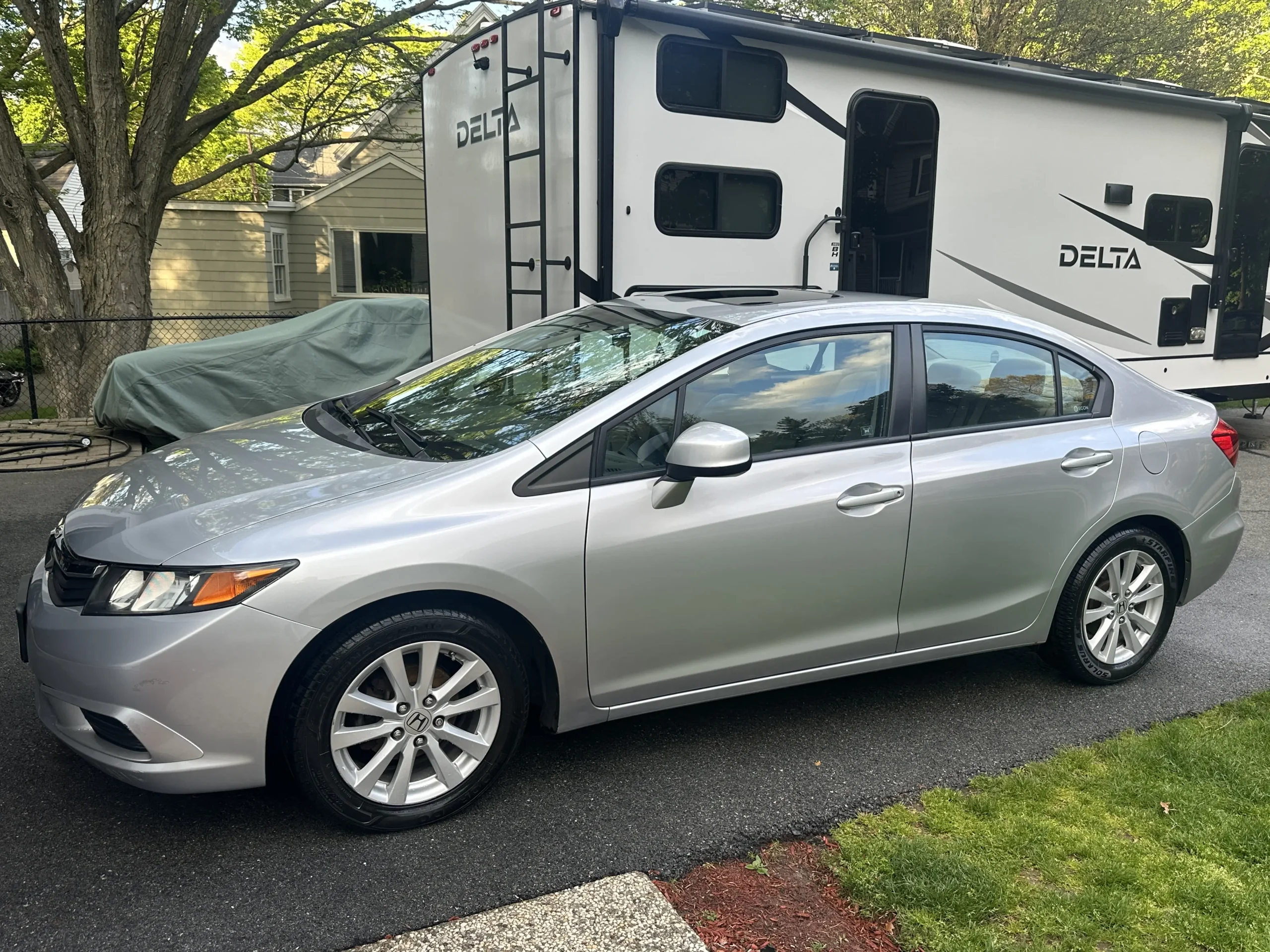Honda Civic after ceramic coating in Stoneham MA with glossy protected finish