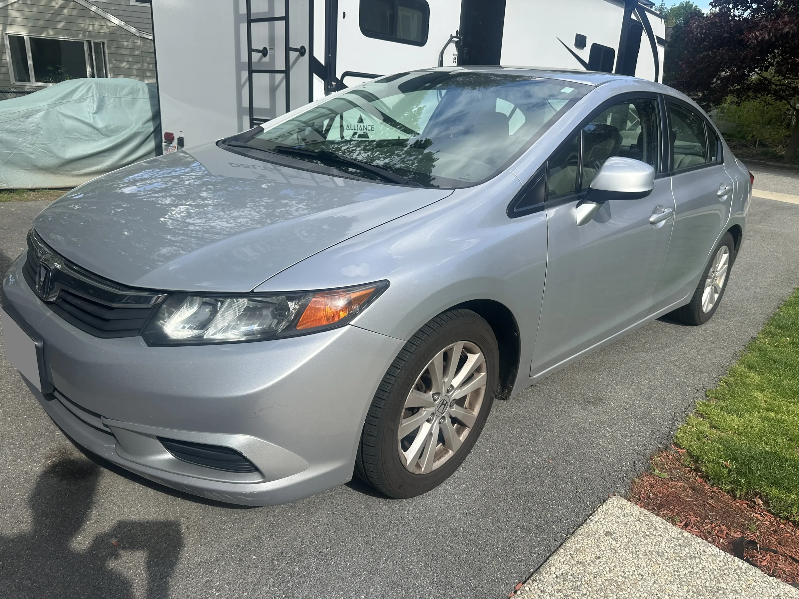 Honda Civic before ceramic coating in Stoneham MA showing dull paint finish
