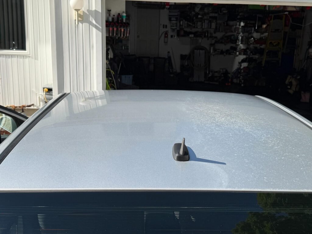 Chevy Impala Transformation (Part 2): Polishing & Paint Correction 4 Chevy Impala roof 50/50 polishing comparison with restored gloss next to oxidation